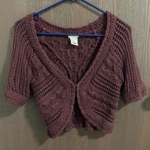 Old Navy XS Maroon Short Sleeve Cover/Sweater